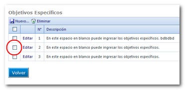 Casilla Objetivo Específico