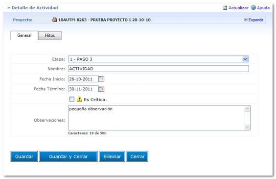 Detalle Actividad