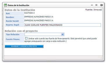 Datos de la Institución