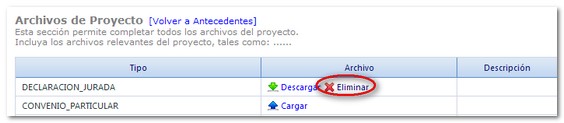 Eliminar Archivo de Proyecto