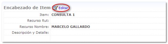 Encabezado Item