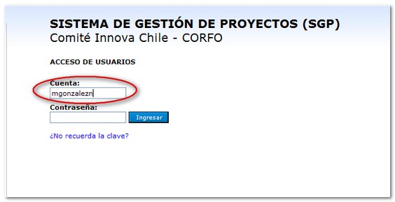 Ingreso de Cuenta