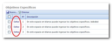 Objetivo Específico Edición