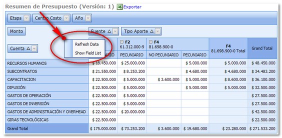 Ventana desplegable Botón derecho del Mouse
