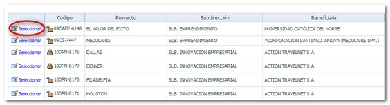 Ubicación Botón Seleccionar